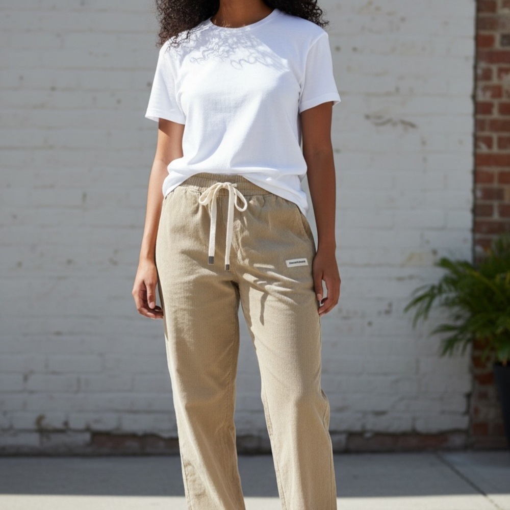 Casual Tan Drawstring Pants